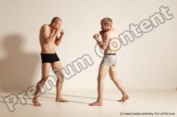 Underwear Martial art Man - Man White Moving poses Slim Short Blond Dynamic poses Academic